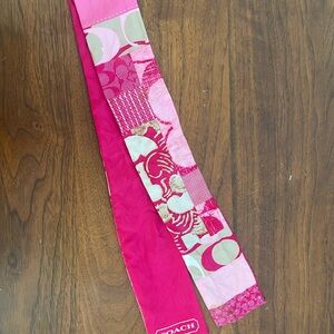 Coach Hot Pink Silk Scarf